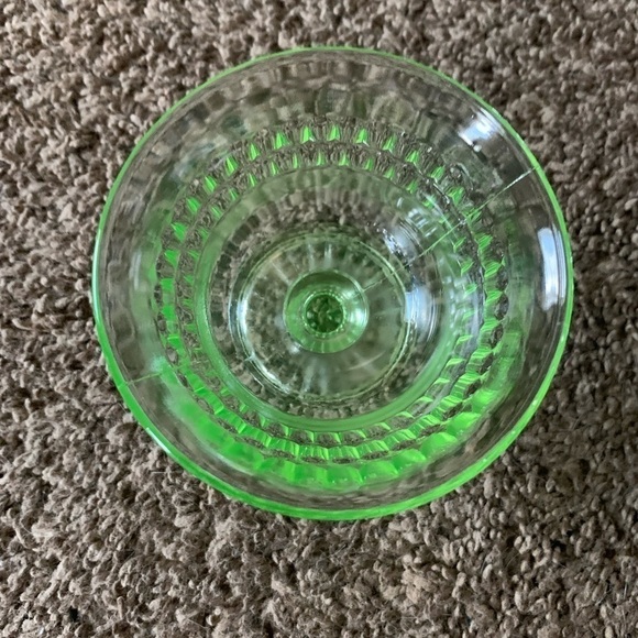Vintage Hocking Uranium Green Glass Sherbert Glass - Picture 2 of 6